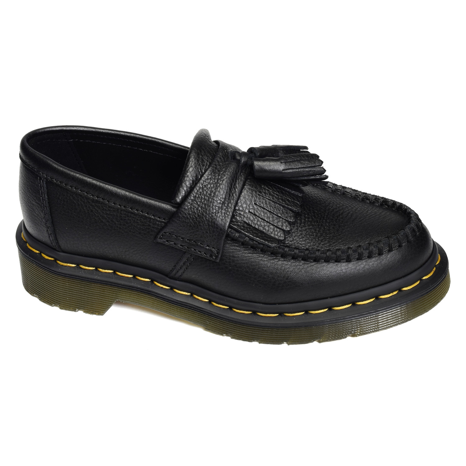 Mocassin Dr. Martens Adrian Virginia noir à pampilles et semelle rainurée
